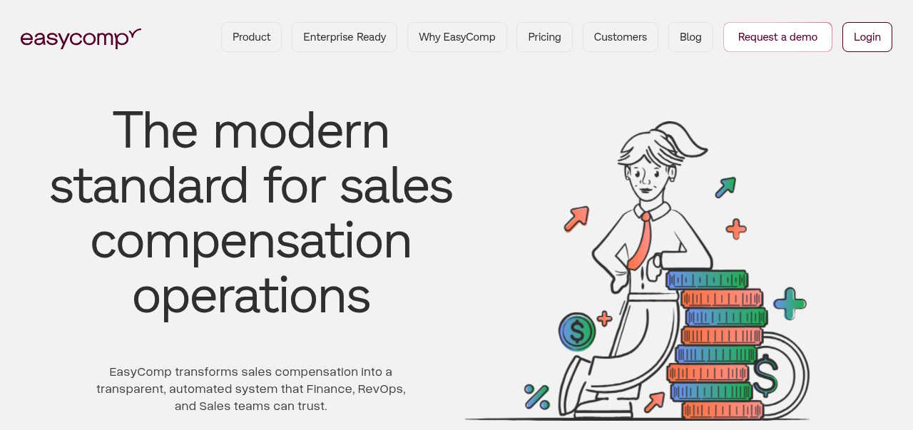 EasyComp commission tracking platform homepage